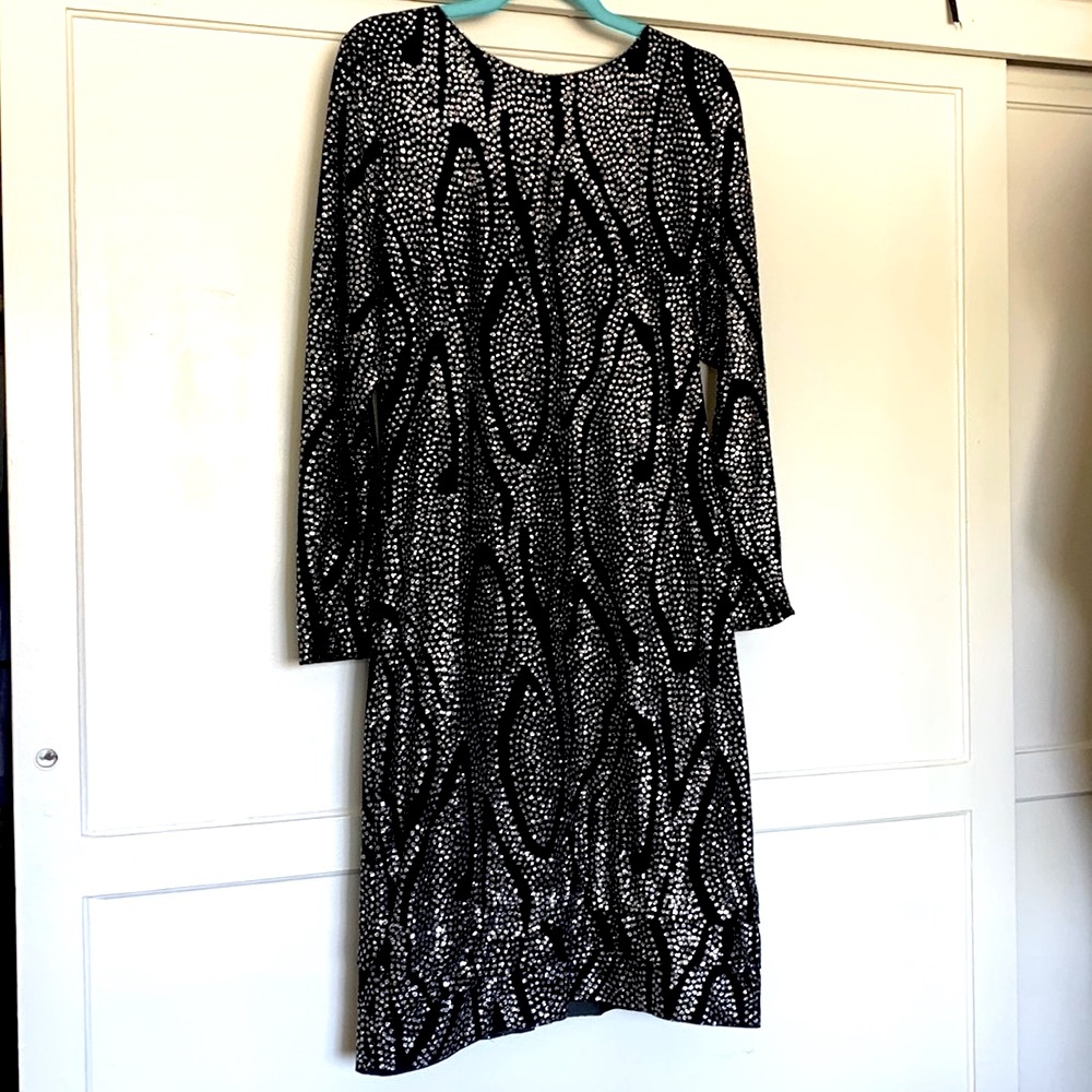 Vintage glitter sparkle and beaded low back cocktail dress